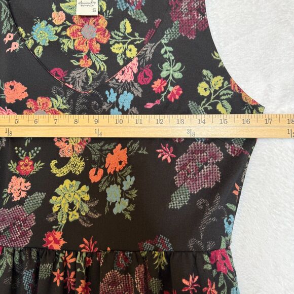 American Rag Cie Sleeveless Black Floral Dress With Pockets Size Small - Picture 13 of 15